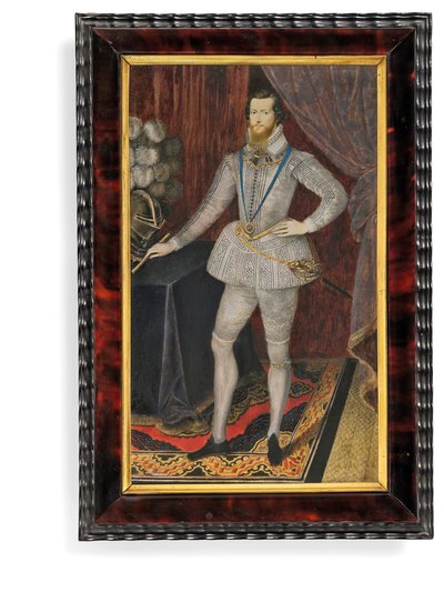 罗伯特·德沃勒克斯（Robert Devereux），埃塞克斯（Essex）的第二任伯爵（皮草皮，配以shell壳和金色支架） 作者 艾萨克·奥利弗（Isaac Oliver）