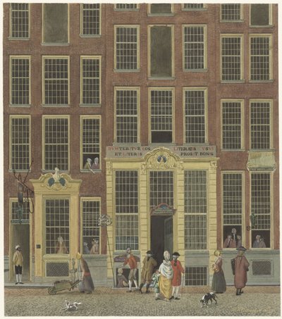 Jan de Groot 位于阿姆斯特丹 Kalverstraat 的书店和彩票办公室 作者 艾萨克·乌沃特（Isaac Ouwater）