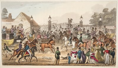 英国间谍1824年出版的到达Cockney Land的西部入口（手工彩色雕刻） 作者 艾萨克·罗伯特·克鲁克香克