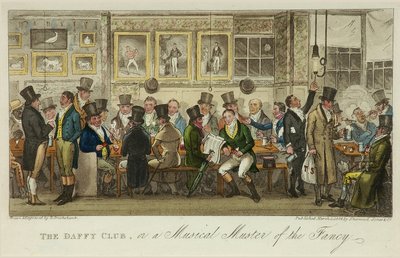 The Daffy Club, or a Musical Muster of the Fancy, published in 1824 (color litho) 作者 艾萨克·罗伯特·克鲁克香克
