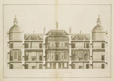 Houghton Hall：东部前线部分，由Pierre Fourdrinier雕刻，1735年（另见64902和64904） 作者 以撒洁具