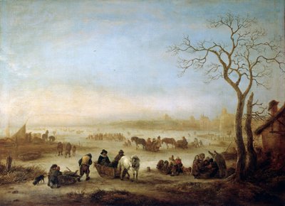 冰湖》，1648年。 作者 艾萨克范。奥斯塔德