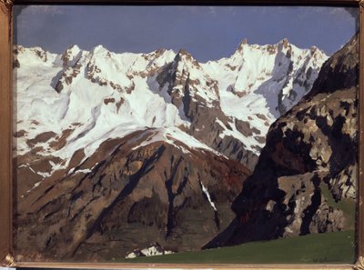 勃朗峰山脉。 Isaak (Isaac) Ilyich Levitan (1860-1900) 作画，布面油画 作者 艾萨克·伊里奇·列维坦