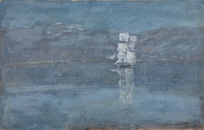 Ladscape与帆船，1890年代末 作者 艾萨克·伊里奇·列维坦