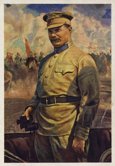 20世纪20年代俄国内战期间红军指挥官米哈伊尔·伏龙芝 作者 伊萨克·伊斯莱耶维奇·布罗茨基