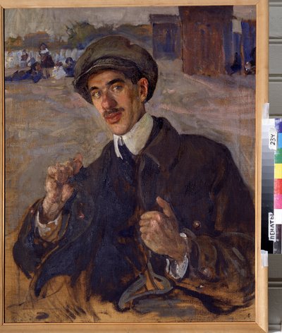 作家科尔尼-伊万诺维奇-丘科夫斯基（1882-1969 年）肖像。Isaak Izrailevich Brodsky (Brodsky) (1884-1939) 的画作。纸上画，83 x 66 厘米 作者 伊萨克·伊斯莱耶维奇·布罗茨基