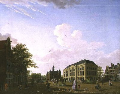1778年在阿姆斯特丹莱兹广场上的景色 作者 艾萨克·乌沃特（Isaac Ouwater）