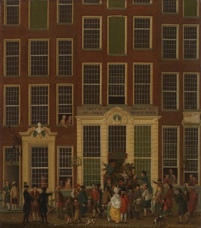 1779年，阿姆斯特丹Kalverstraat的Jan de Groot书店和彩票代理商 作者 艾萨克·乌沃特（Isaac Ouwater）