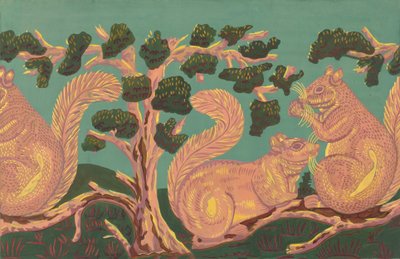 带盒设计--松鼠，约1938年。 作者 伊莎贝拉·露丝·多弗勒