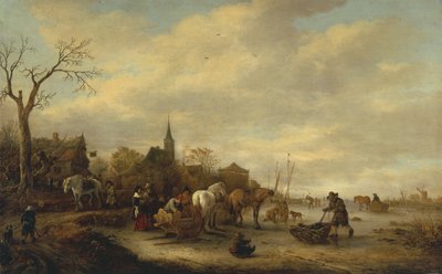 冬天的场景 作者 伊萨克·范·奥斯塔德（Isack van Ostade）