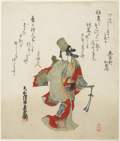 （女舞者），19世纪（彩色木版画） 作者 石马多拉