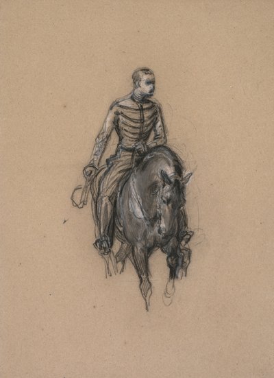 骑马的军人c。 1860。 作者 伊西多尔比尔斯