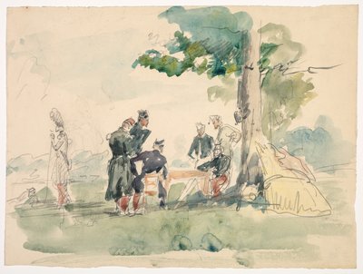 树下的士兵》（Militaires sous un arbre） 作者 伊西多尔比尔斯