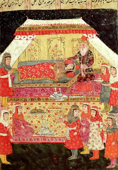 后宫场景，来自&39;Shahnama&39;（国王之书）的插图，作者：Abu&39;l-Qasim Manur Firdawsi（c.934-c.1020） 作者 伊斯兰学校