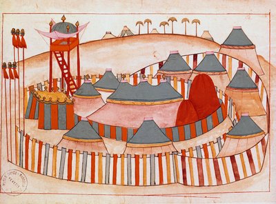 土耳其人的军营 伊斯兰教派的水粉画纸（1671年） 16世纪 威尼斯Correr博物馆 作者 伊斯兰学校