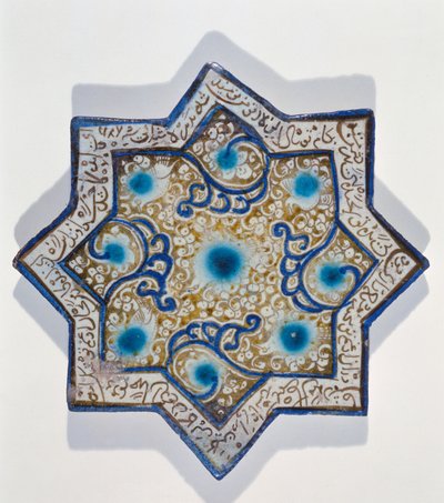 13至14世纪Takht-e Solaiman风格的星形釉上彩镀金瓷砖（陶瓷） 作者 伊斯兰学校