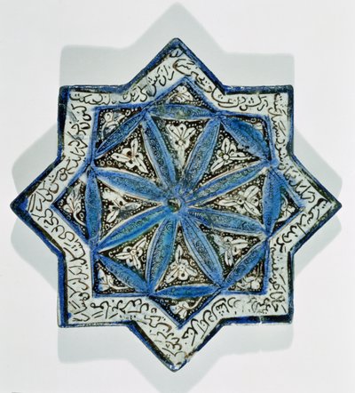 13至14世纪Takht-e Solaiman风格的星形釉上彩镀金瓷砖（陶瓷） 作者 伊斯兰学校