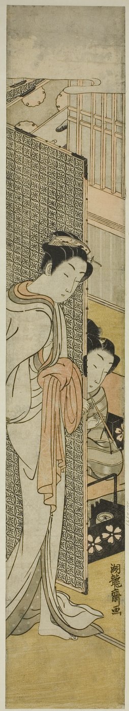 站在屏风后的歌妓和吸烟的年轻人 作者 oda田K