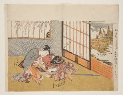 十二个月优雅的繁荣之花》（彩色木刻版画 作者 Isoda Koryusai