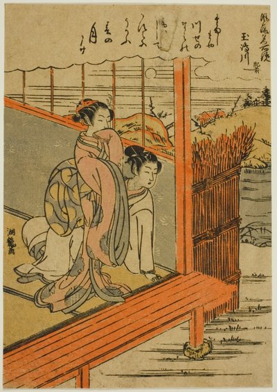姬前省玉岛川（姬前玉岛川），选自 "名胜时尚镜（Furyu meisho kagami）"系列 作者 oda田K