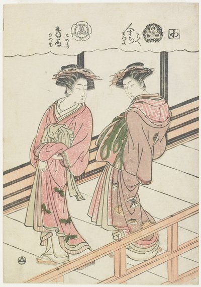 1777年阳台上的两位妓女（彩色木版画） 作者 oda田K
