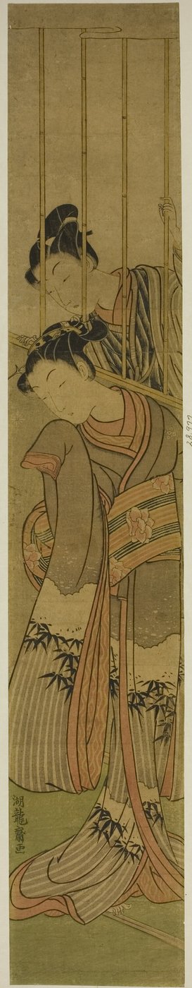 透过铁窗欣赏女孩的年轻男子 作者 oda田K