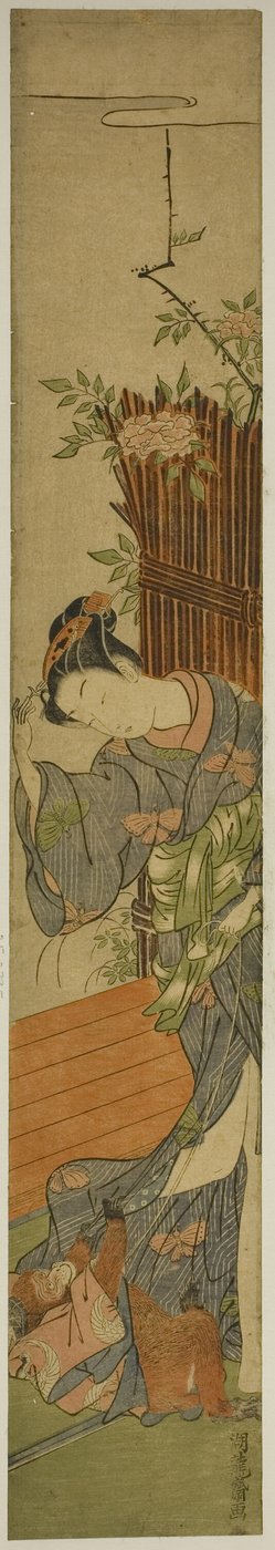 年轻女子与宠物猴 作者 oda田K