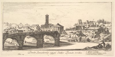 参议院桥，今天称为 Ponte Rotto（断桥），约 1748 年（雕刻） 作者 以色列·西尔维斯特（IsraëlSilvestre）
