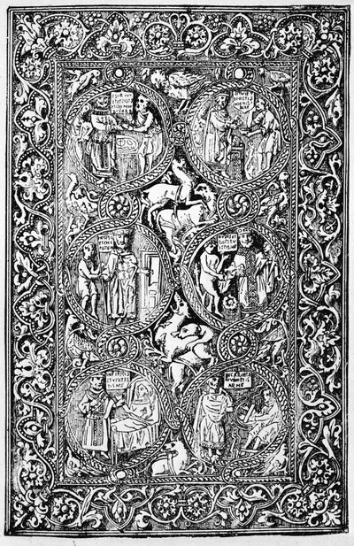 女王Melisendes Psalter的象牙后盖的副本，转载于十字军东征：TA Archer的耶路撒冷拉丁王国的故事，1894年 作者 以色列学校