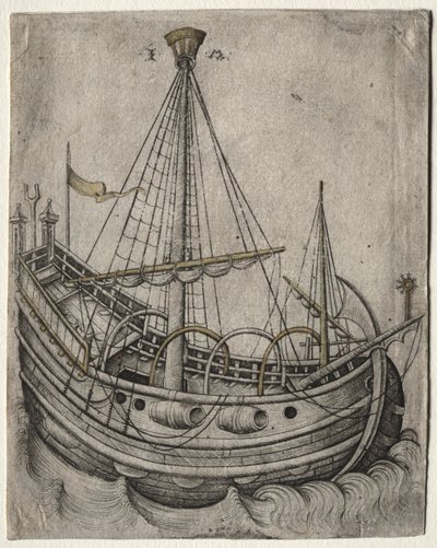 一艘向右行驶的船 作者 以色列·范·麦肯纳姆（Israhel van Meckenem）