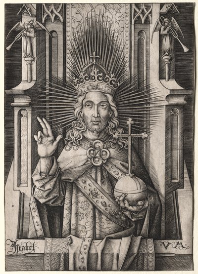 救世主基督（Salvator Mundi） 作者 以色列·范·麦肯纳姆（Israhel van Meckenem）