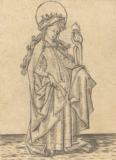圣阿加莎，约1465年。 作者 以色列·范·麦肯纳姆（Israhel van Meckenem）