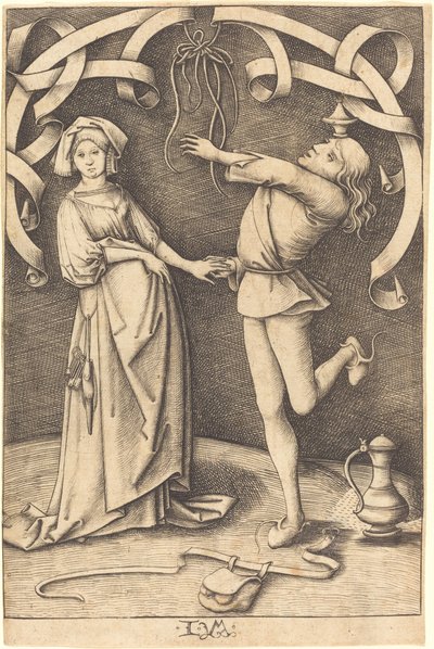 杂耍者和女人 作者 以色列·范·麦肯纳姆（Israhel van Meckenem）