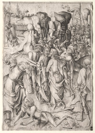 激情：被俘虏的基督。 作者 以色列·范·麦肯纳姆（Israhel van Meckenem）