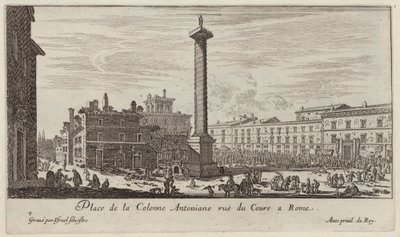 Place de la Colonne Antoniane ruë du Cours a Rome 作者 以色列·西尔维斯特（IsraëlSilvestre）