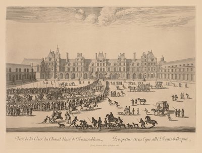 Cour du Cheval-Blanc的景色在枫丹白露，1667年。 作者 以色列·西尔维斯特（IsraëlSilvestre）