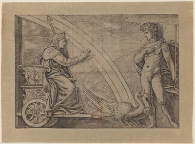 乘坐孔雀拉的战车的朱诺 作者 Italian 16th Century