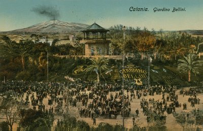 Bellini花园，卡塔尼亚，西西里岛。明信片于1913年寄出。 作者 意大利摄影师