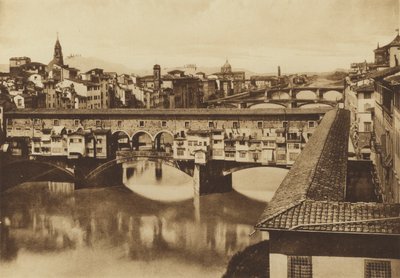 佛罗伦萨/Firenze: Lungarno coi Ponti、Vecchio、S Trinita、Carraia 和 di Ferro alle Cascine 景观（黑白照片） 作者 意大利摄影师