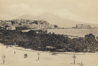 那不勒斯：Mergellina全景图（黑白照片）。 作者 意大利摄影师