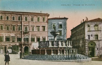 佩鲁贾，Piazza del Municipio，1910年 作者 意大利摄影师