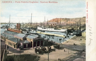 Federico Guglielmo桥和渡轮终点站，热那亚 作者 意大利摄影师