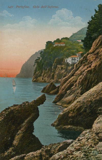 意大利波托菲诺。地狱峡谷。明信片于1913年寄出。 作者 意大利摄影师