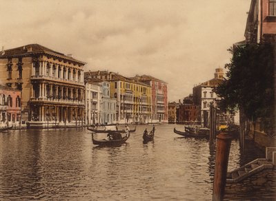 Venezia / 威尼斯：大运河和布朗宁宫（彩色照片） 作者 意大利摄影师