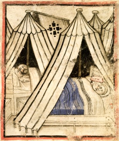 添加 15277 f.51 以色列人在帐篷里与摩押妇女发生性不道德行为，c.1350-99（牛皮纸） 作者 意大利学校