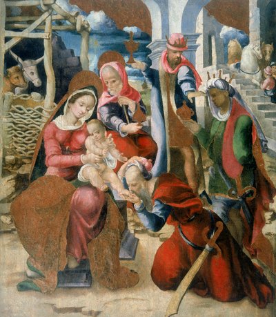 对贤士的崇拜。小组，撒丁岛Bortigali的Santa Maria degli Angeli教堂被拆除的重建部分 作者 意大利学校