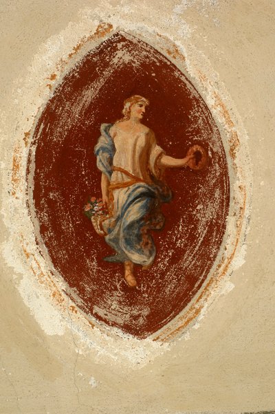 意大利皮埃蒙特比耶拉皮亚佐中世纪街区 Ternengo Gromo 宫殿（16 世纪）壁画《丰饶的寓言 作者 意大利学校