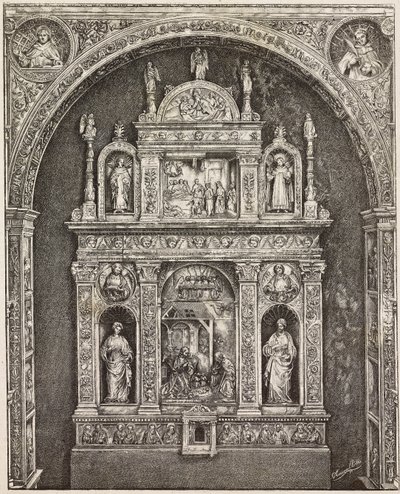 St Cita 教堂的祭坛，由 Antonello Gagini 创作，意大利巴勒莫，由 G Cavallotti 雕刻而成，来自 L