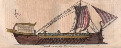 公元前4世纪的雅典三桅帆船 - Triere ou trireme - 雕刻自 "宇宙中所有民族的用途和习俗"。也就是说，从最遥远的时代到现在，所有国家的政府、法律、民兵、宗教的历史。 作者 意大利学校