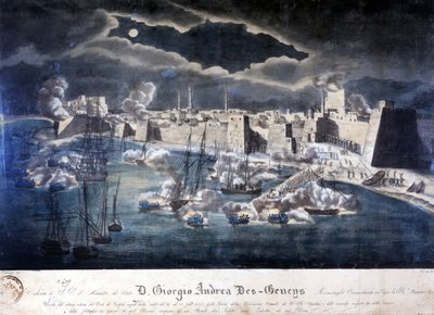 1825年，撒丁岛海军在打击蛮族海盗的行动中攻击的黎波里港。 作者 意大利学校